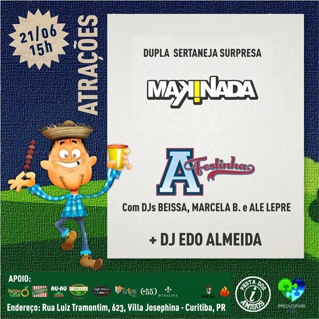 Falta Pouco! 6º Arraiá Beneficente dos Amigos dia Sábado 21.06