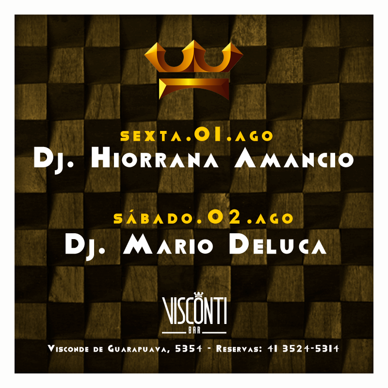 Programação da semana no Visconti Bar