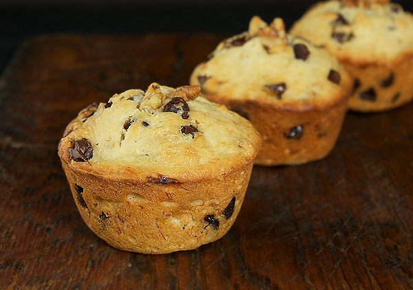 Receita para o fim de semana - muffins de banana com chocolate