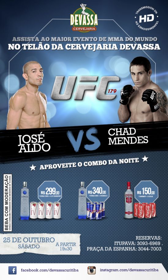 Sábado na Devassa com futebol e UFC