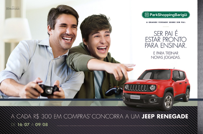 ParkShoppingBarigüi sorteia Jeep Renegade e oferece consultoria de compras para o Dia dos Pais