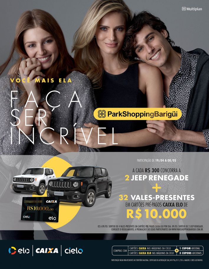 ParkShoppingBarigüi sorteia carros e R$ 320 mil em vales-presentes no Dia das Mães