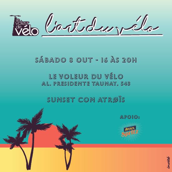 Sunset com drinks e boa música no Le Voleur de Vélo