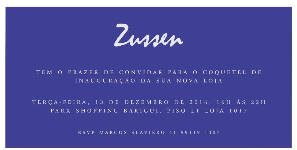 É Hoje! Inauguração Zussen no Park Shopping Barigui