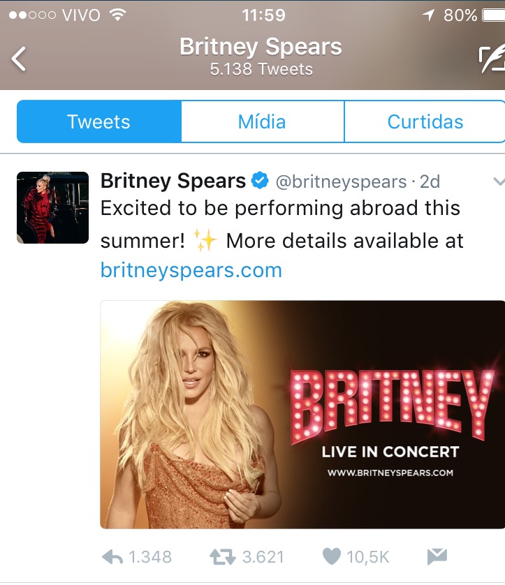 Britney Spears anuncia turnê