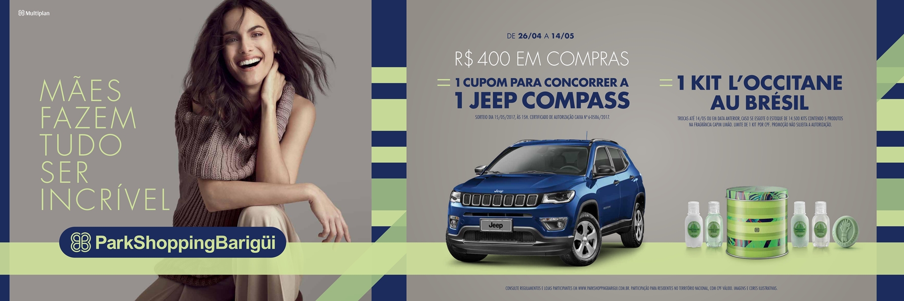 PKB comemora o Dia das Mães com kits da L'Occitane Au Brésil e um Jeep Compas