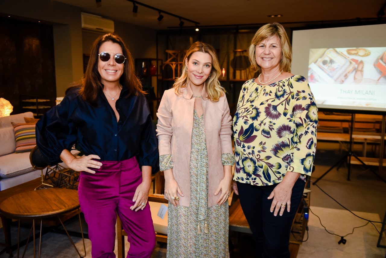 A empresária Marcia Almeida, a consultora de imagem Thayane Milani e a arquiteta Carmen Zenni