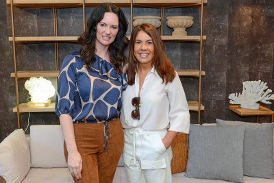 A designer de interiores Gisele Busmayer com a empresária Marcia Almeida